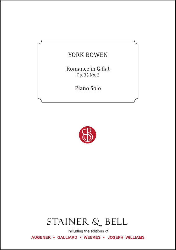 Bowen, York: Romance in G flat. Op. 35 No. 2. Piano Solo