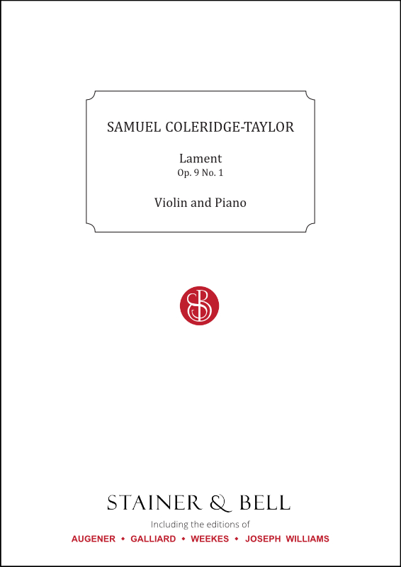 Coleridge-Taylor, Samuel: Lament, Op. 9, No. 1. Violin and Piano