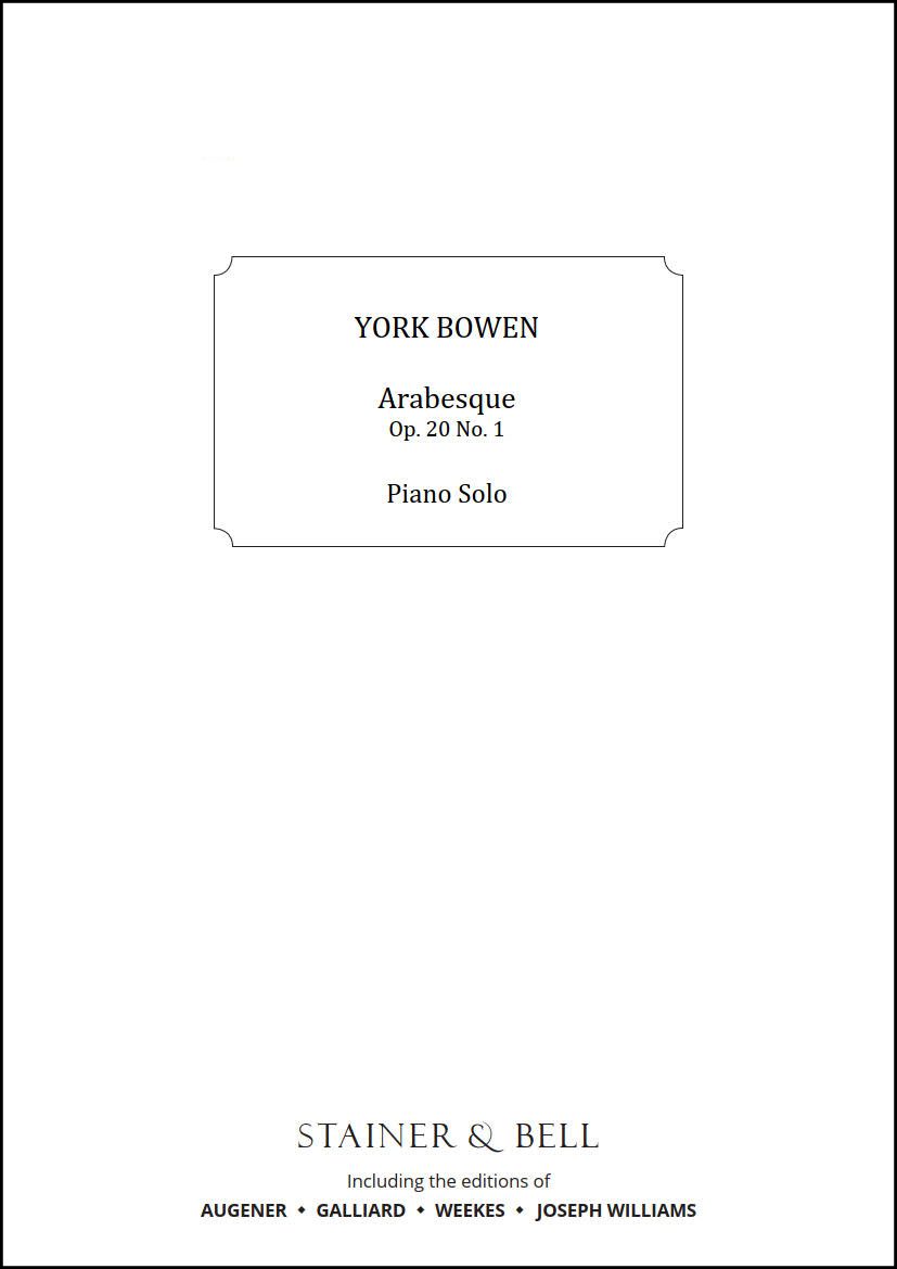 Bowen, York: Arabesque Op.20 No.1. Piano Solo