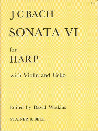 Bach, Johann Christian: Sonata No. VI in B flat. Violin, Cello and Harp (or Piano)