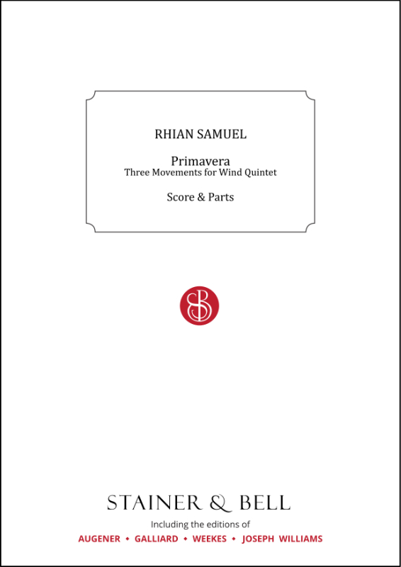 Samuel, Rhian: Primavera. Three Movements for Wind Quintet
