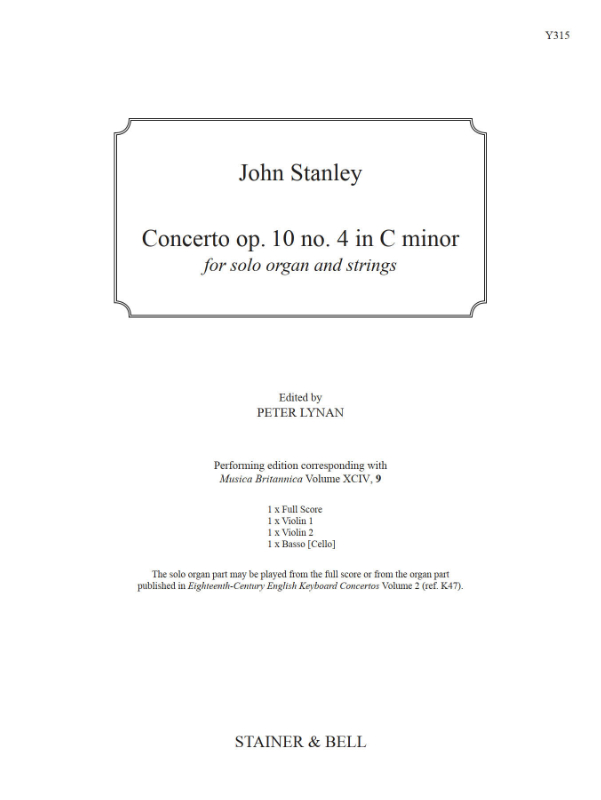 Stanley, John: Concerto op. 10 no. 4 in C minor